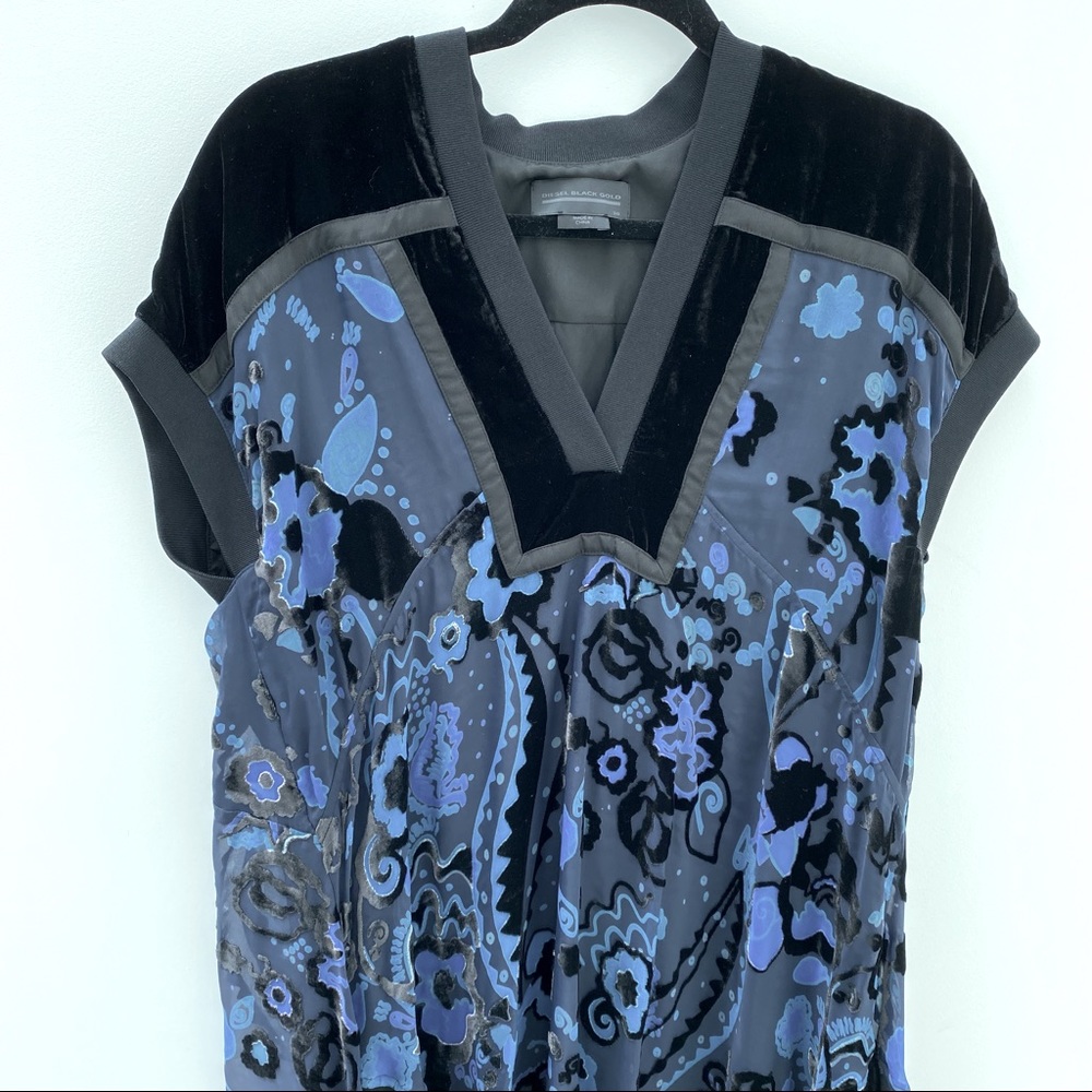 Diesel Black Gold blue handkerchief paisley dress